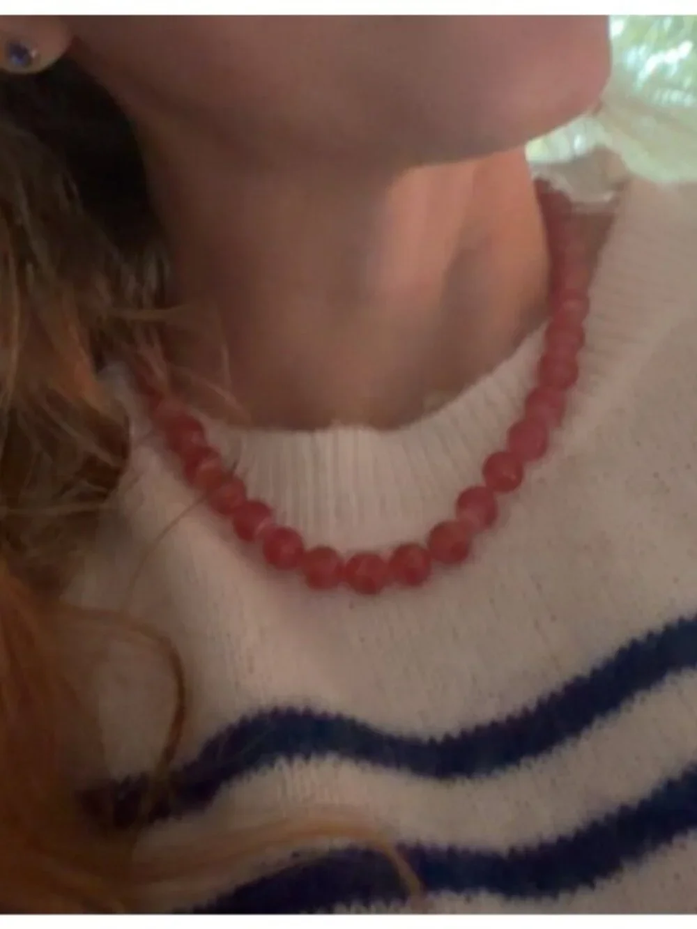 Tiffany & Co. Paloma Picasso Rhodochrosite Bead Necklace Silver 10mm 17in Rare